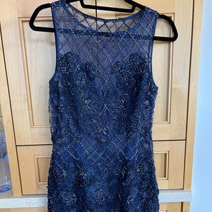 Basix Black Label size 6 Navy lace and beaded